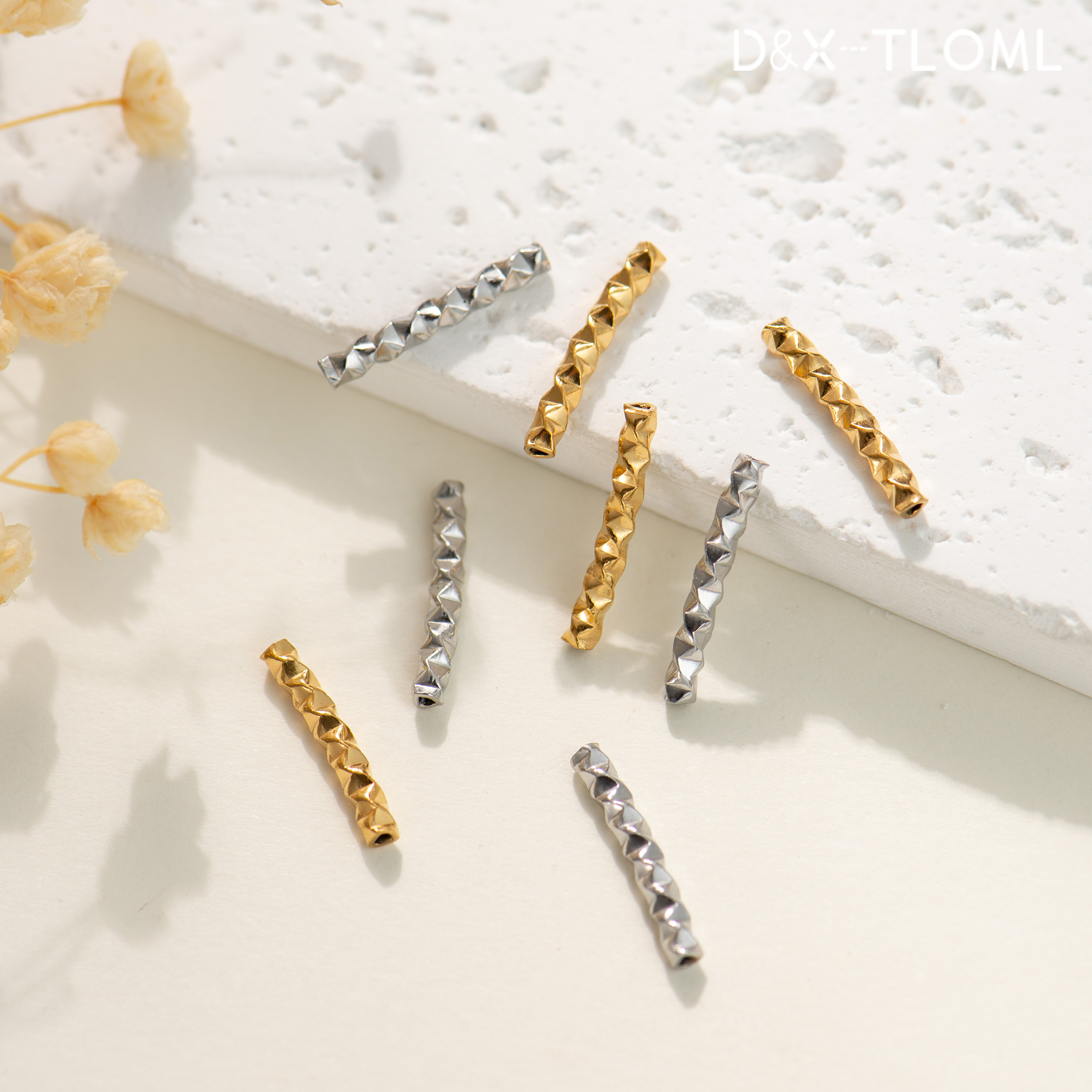 钛钢镀18K批花切面镭射管