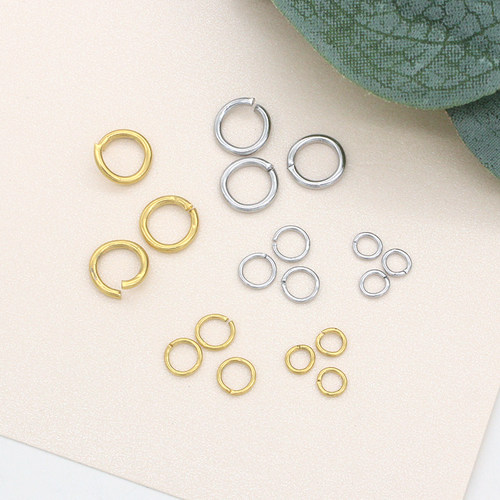 316钛钢镀18K金开口圈连接环