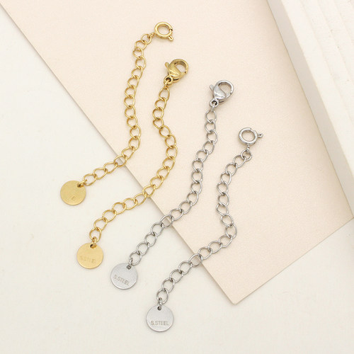 316钛钢镀18K龙虾扣弹簧扣延长链