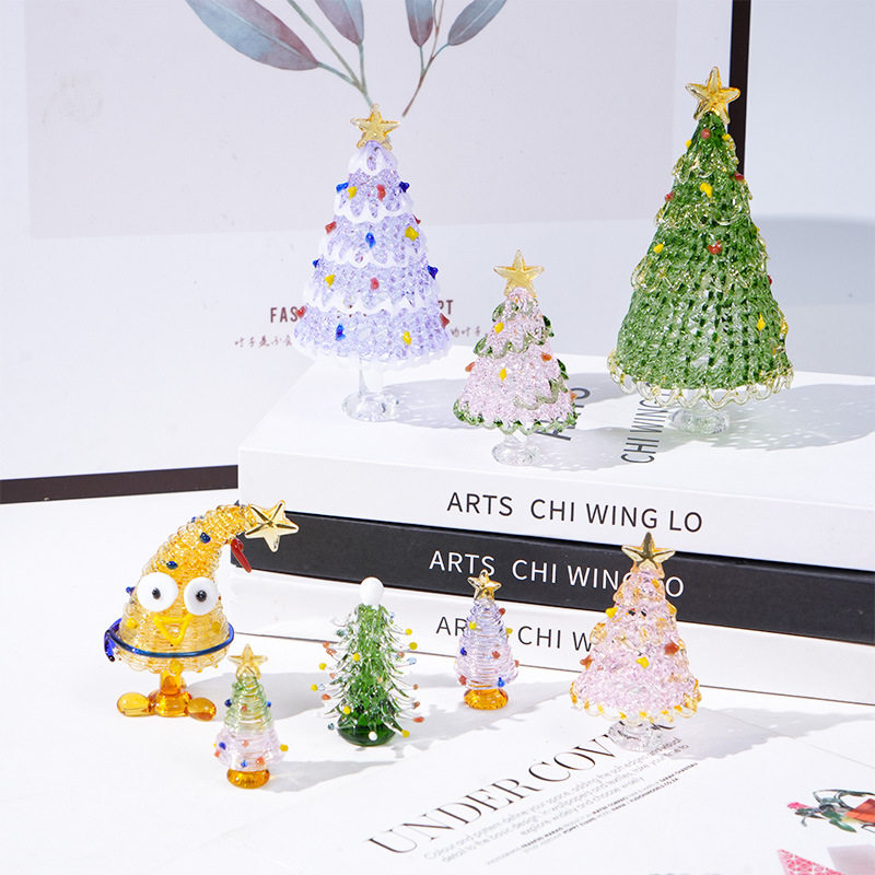 琉璃圣诞树玻璃摆件氛围纯手工圣诞礼品桌面小摆件创意闺蜜高级感,节庆用品/礼品,圣诞装饰品,淘宝优惠券,粉丝福利购,淘宝优惠卷