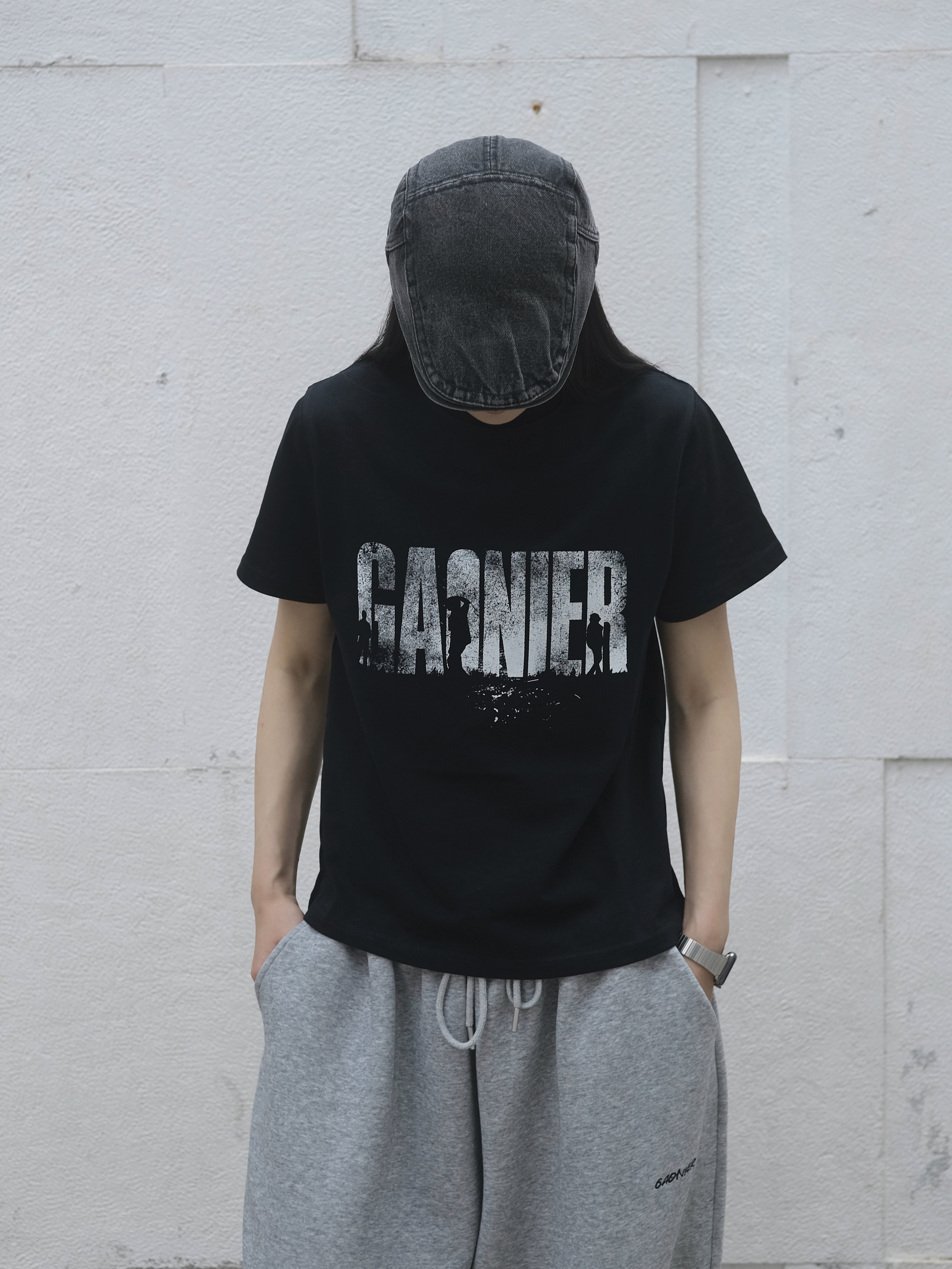 GAONIER 老万原创正肩小版型做旧抽象印花男女同款短袖T恤