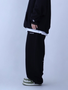 GAONIER SHOP老万原创潮流宽松刺绣小logo卫裤 hiphop街舞男女