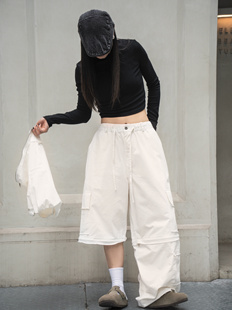 裤 GAONIER 工装 可拆卸宽松男女同款 SHOP老万原创杏白色多口袋薄款