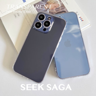 SEEKSAGA原创超薄透明TPU适用iPhone15春天手机壳软壳promax苹果14pro大孔精孔不会撞壳创意plus简约