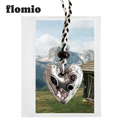 flomio爱心锆石长项链毛衣链