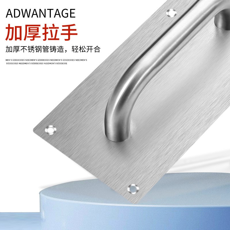 不锈钢推拉门拉手加厚防火门拉丝实心推拉式把手现代简约门把手