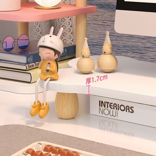 电脑增高架实木 显示器增高垫 显示屏底座 云朵创意支架垫高木架