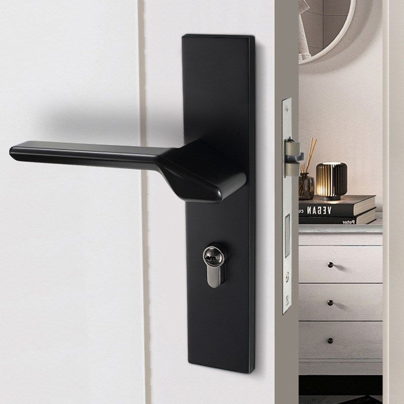 黑色门锁家用通用型 白色室内卧室门锁静音现代简约房门锁具套装,基础建材,机械门锁,淘宝优惠券,粉丝福利购,淘宝优惠卷