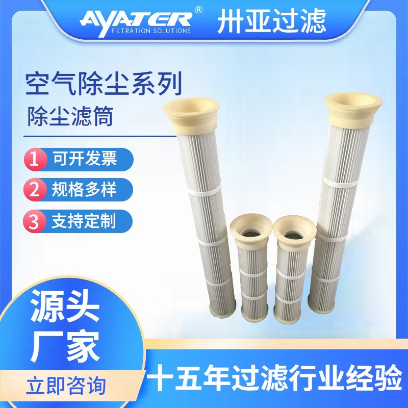 过滤 脉冲褶式2米除尘滤筒 替代布袋除尘长滤筒 350*240*2000