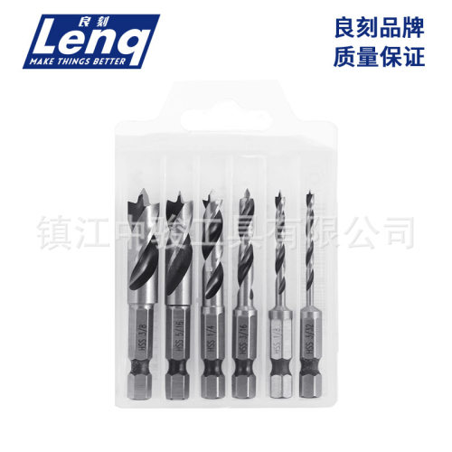 4241六角柄三尖木工钻 6 Pieces 1/4