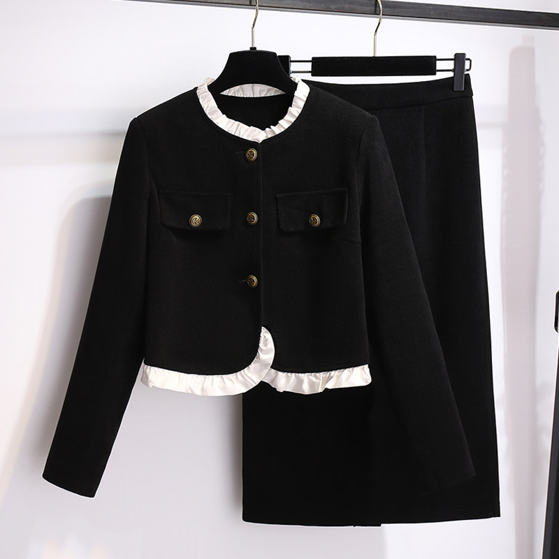 小香风丝绒直筒半身裙子两件套装女2025早秋季新款高级感气质名媛,女装/女士精品,时尚套装,淘宝优惠券,粉丝福利购,淘宝优惠卷