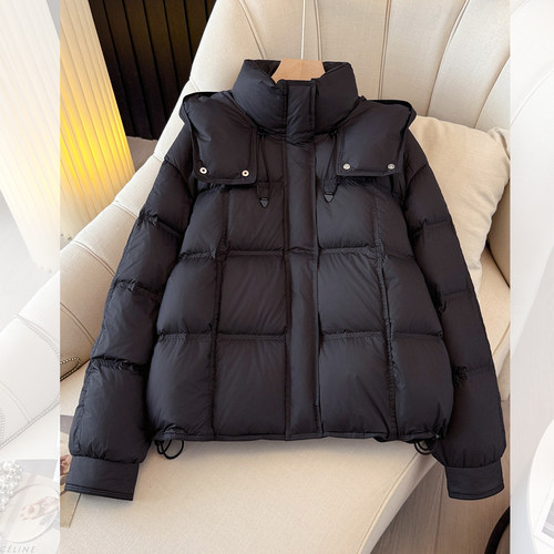 超好看蓝色韩系云朵泡芙羽绒服女