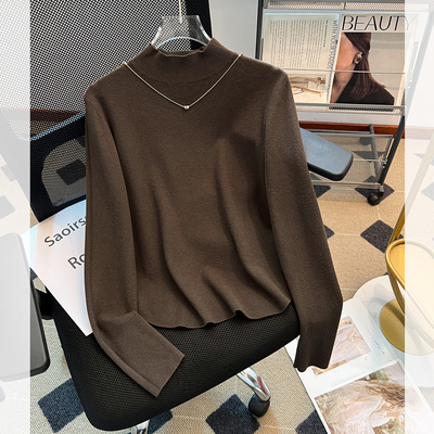 半高领长袖t恤内搭针织打底衫女