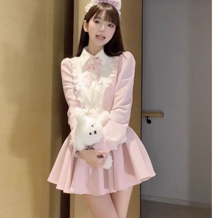 韩版小香风甜酷连衣裙女短裙