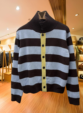 91290正版2025冬季款立领单排扣高端绵羊毛针织衫开衫毛衣外套女