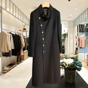 经典mm101801高级感双面羊绒大衣单排扣高端加厚中长款大衣