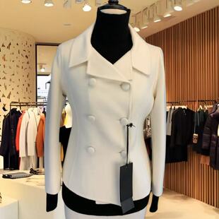 买手店女装小众设计师款乳白色羊绒呢子小外套小个子女装上衣