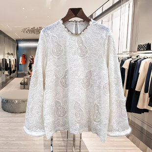 春2026 口镂空葫芦刺绣花蕾丝衬衣小衫 9008 欧货高端国风水貂毛袖