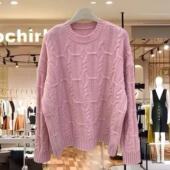 100%绵羊毛针织衫 毛衣 新款 58312圆领麻花长袖 上衣女2025冬季