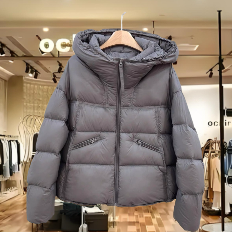 8539欧货时尚休闲百搭泡芙感白鸭绒羽绒服立领外套秋冬新款