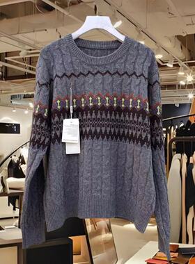 6-89162欧货时尚百搭圆领开衫简约显瘦羊毛针织衫上衣冬新款2026