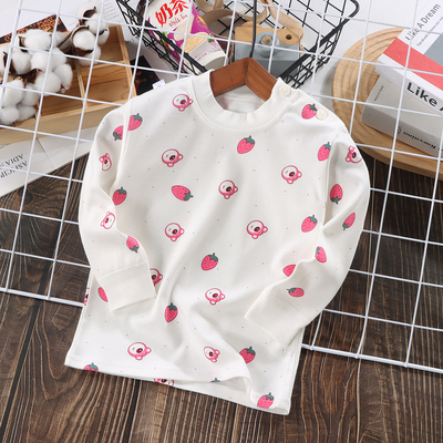 宝宝纯棉上衣圆领打底衫婴儿套头