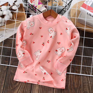 宝宝纯棉秋衣打底衫套头睡衣男童女童单上衣可内穿外穿春秋款a类