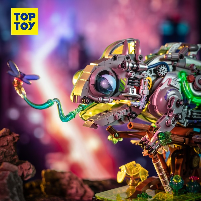 toptoy中国积木机械造物变色龙半透视模型摆件拼装玩具男生日礼物