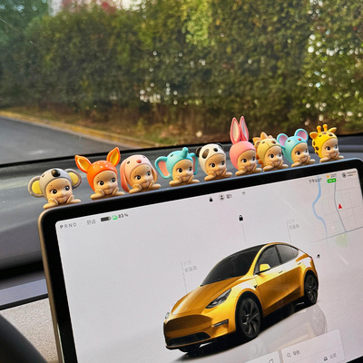 汽车装饰摆件同款趴趴天使盲盒车载中控显示屏仪表台少女心装饰品