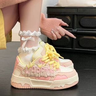 女童运动鞋2026春季新款儿童板鞋女生厚底多巴胺大童鞋子女款休闲