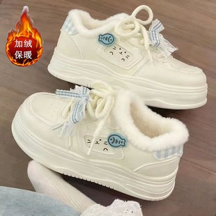 女童鞋子运动鞋冬季加厚2025新款女孩儿童冬鞋学生二棉鞋大童女鞋