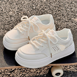 女童小白鞋透气防滑厚底女款大童运动鞋百搭夏季2026新款低帮板鞋