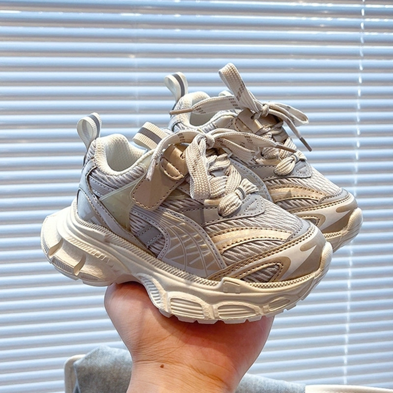 女童鞋子网面透气2025春季新款单网儿童运动鞋软底防滑老爹鞋大童