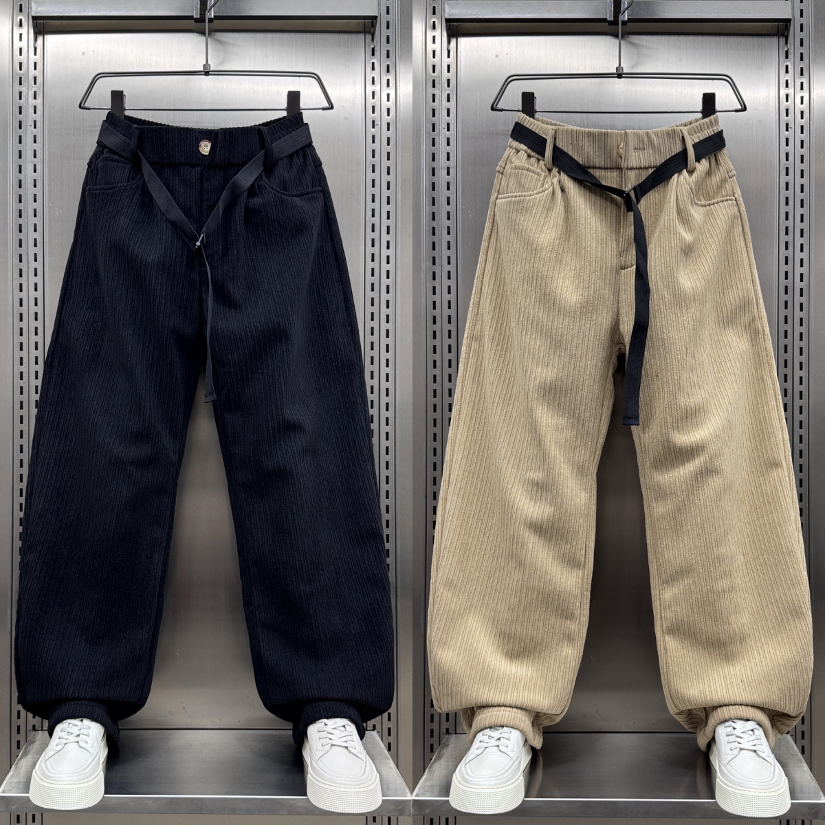 秋冬新款加绒休闲风灯芯绒休闲裤