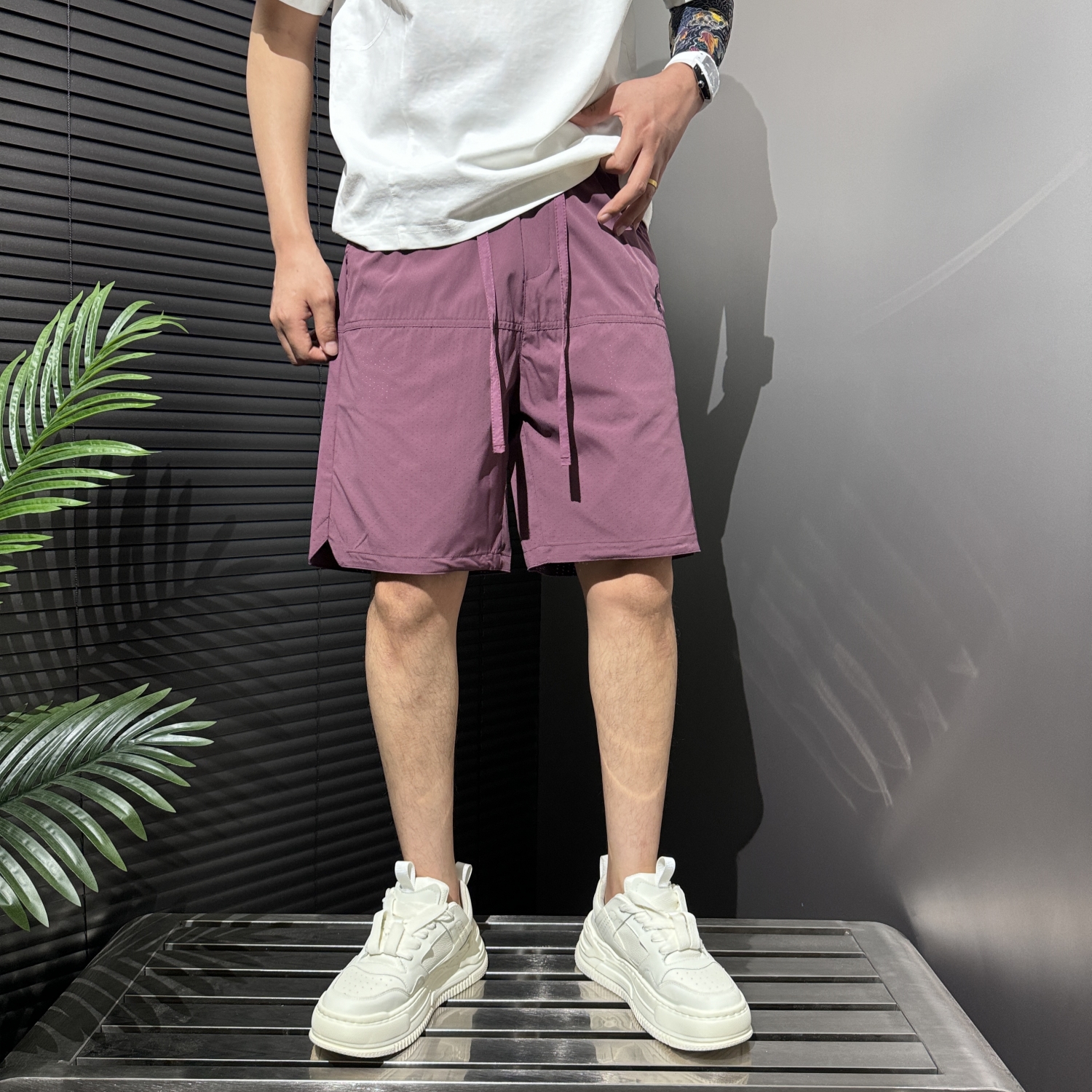 打孔速干运动短裤男士夏季新款