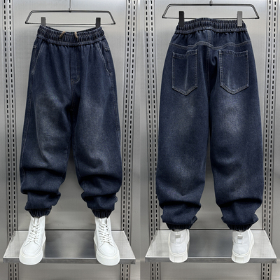 美式复古锥形牛仔裤男士秋冬加绒