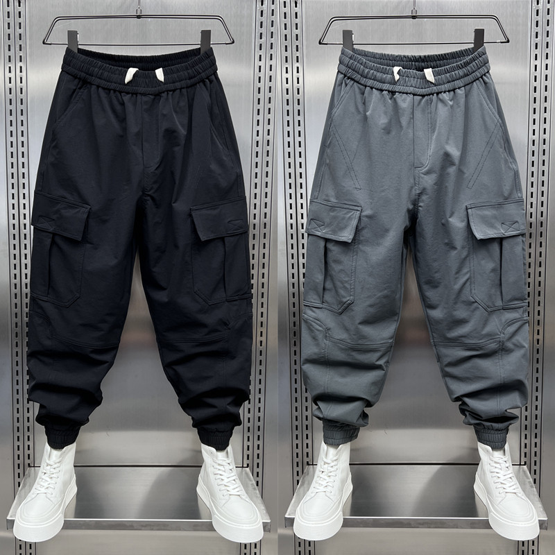 运动裤男春秋新款潮牌九分束脚工装裤青年纯色宽松痞帅休闲哈伦裤,男装,休闲裤,淘宝优惠券,粉丝福利购,淘宝优惠卷