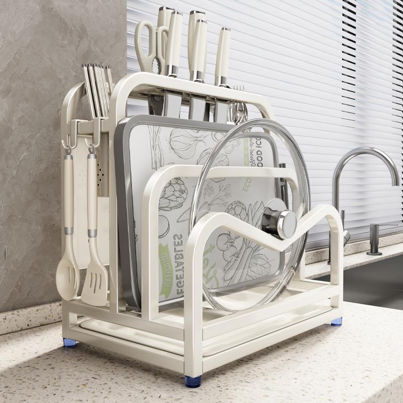 刀架置物架厨房台面2025新款不锈钢多功能砧菜板具一体放置收纳架