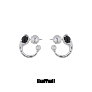 fluffulf 流浪原子环形原子925银耳钉