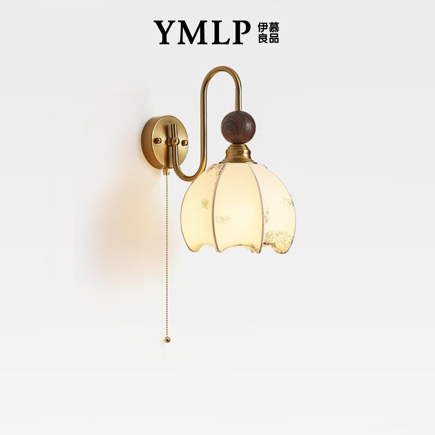 全光谱中古卧室床头护眼灯法式复古花纹布艺走廊过道玄关入户壁灯