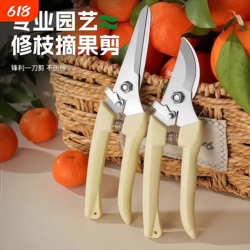 修枝剪直弯头剪刀摘果剪弹簧园艺剪子工具剪树枝花艺修剪花枝盆栽图片