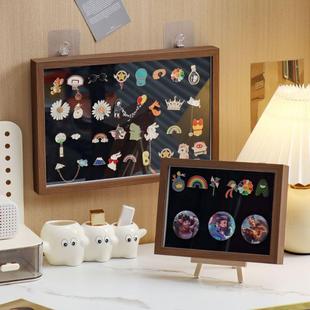 勋章奖章展示框金属徽章收集毛毡纪念板吧唧架胸针防尘复古收纳盒