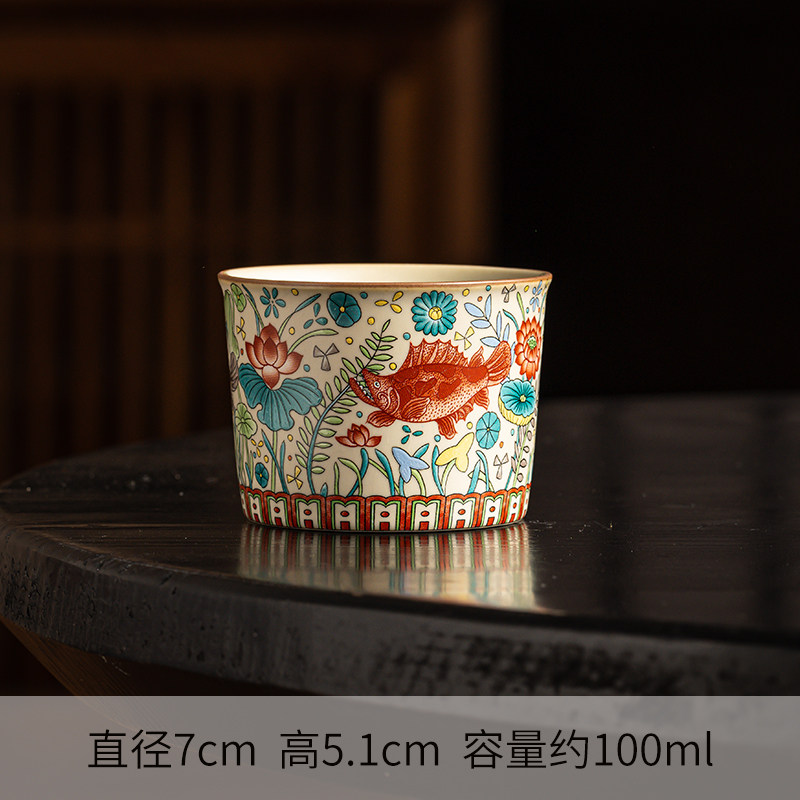 100ml汝窑品茗杯大容量主人杯男女杯功夫茶具茶杯会客杯德化陶瓷