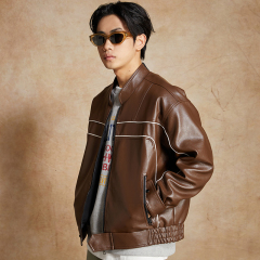 GOODLIVEABLE 美式复古cleanfit外套潮秋冬短款休闲PU机车皮衣男