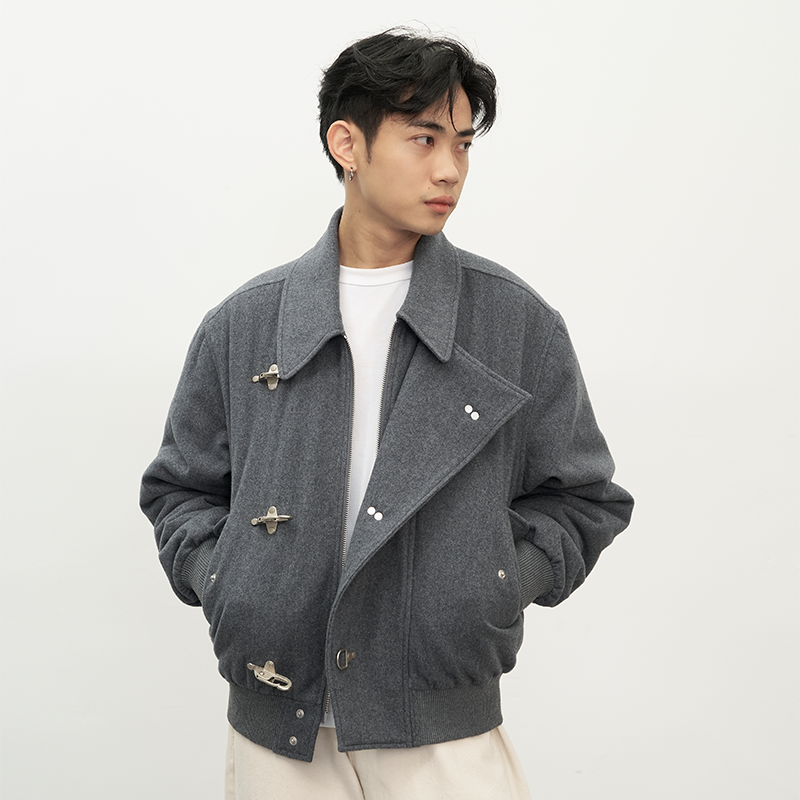 GOODLIVEABLE飞机扣夹棉夹克