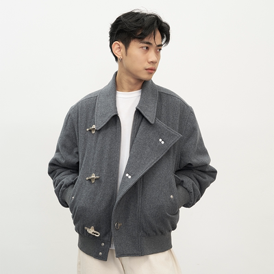 GOODLIVEABLE飞机扣夹棉夹克