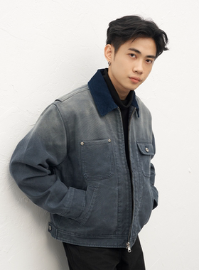 GOODLIVEABLE洗水做旧底特律猎装工装夹克黄石穿搭美式复古外套潮