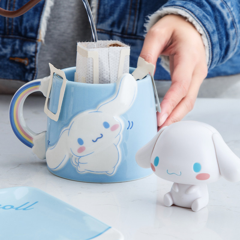 古杰士玉桂狗联名情侣杯子马克杯陶瓷杯高颜值可爱家用大耳狗水杯