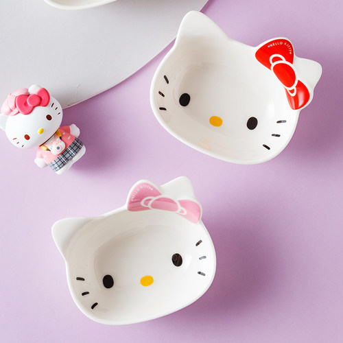 hellokitty凯蒂猫造型碗单个小号饭碗陶瓷厚实卡通酱料碟沙拉碗