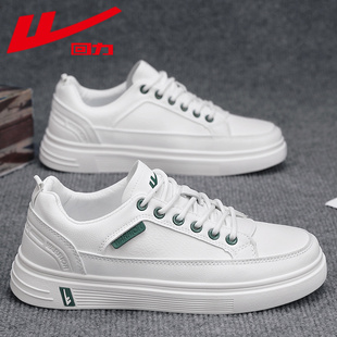 回力男鞋冬季2025新款百搭运动低帮休闲皮鞋男士软底工作小白板鞋
